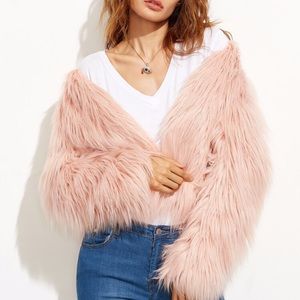 Faux Pink Fur Jacket